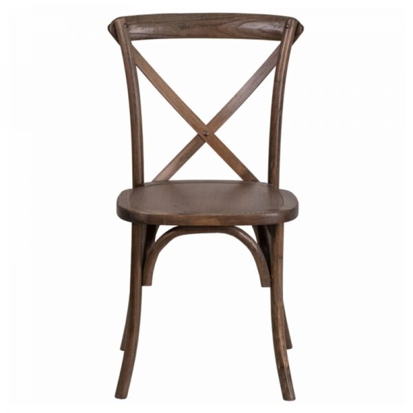 Natural Wood Cross Back Chair - Image 2