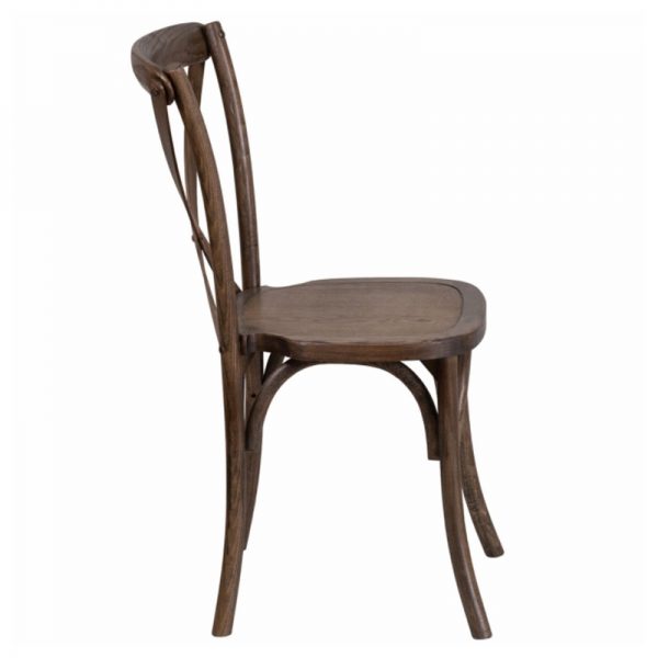 Natural Wood Cross Back Chair - Image 4
