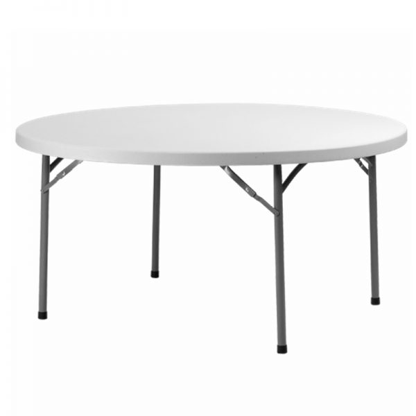 White Round Plastic Folding Table ø 153cm-EY150