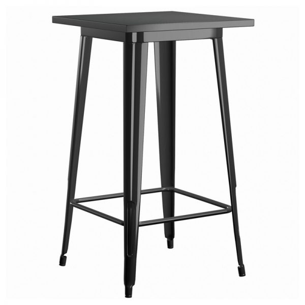 24" x 24" Black Outdoor/Indoor Square Bar Height Table