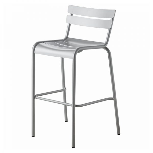 Silver Powder Coated Low Carbon Steel Side Barstool