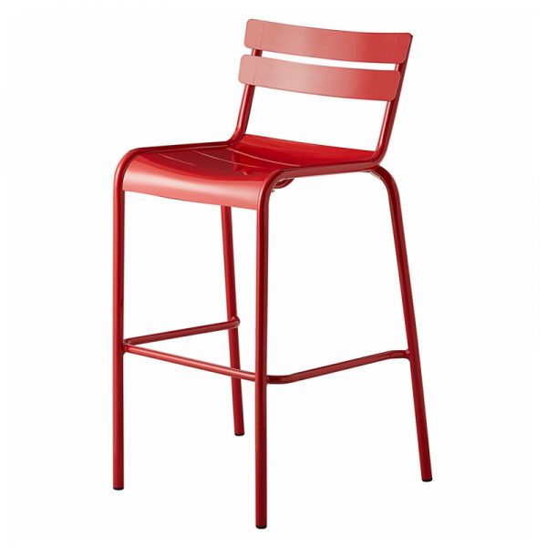 Silver Powder Coated Low Carbon Steel Side Barstool - Image 2