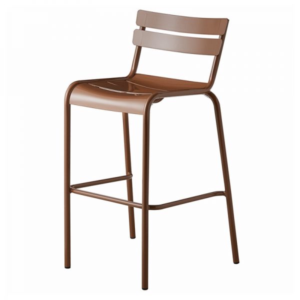 Silver Powder Coated Low Carbon Steel Side Barstool - Image 4