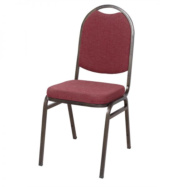 Burgundy Backrest Stackable Banquet Chair-Hammer Gold Frame EB-28